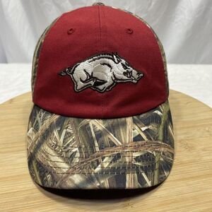 University Of Arkansas Razorbacks Hat Camo And Cardinal Strap back Cap Hogs